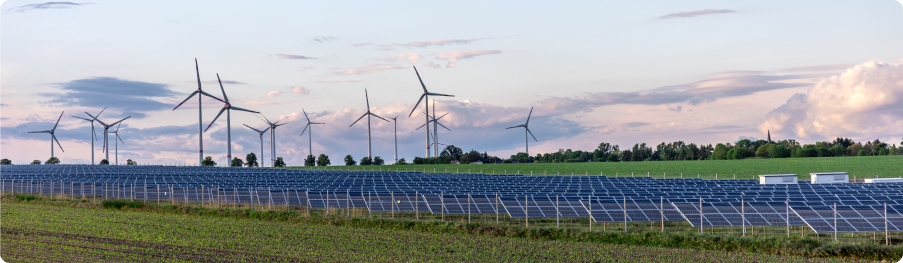 Technicians working on solar array